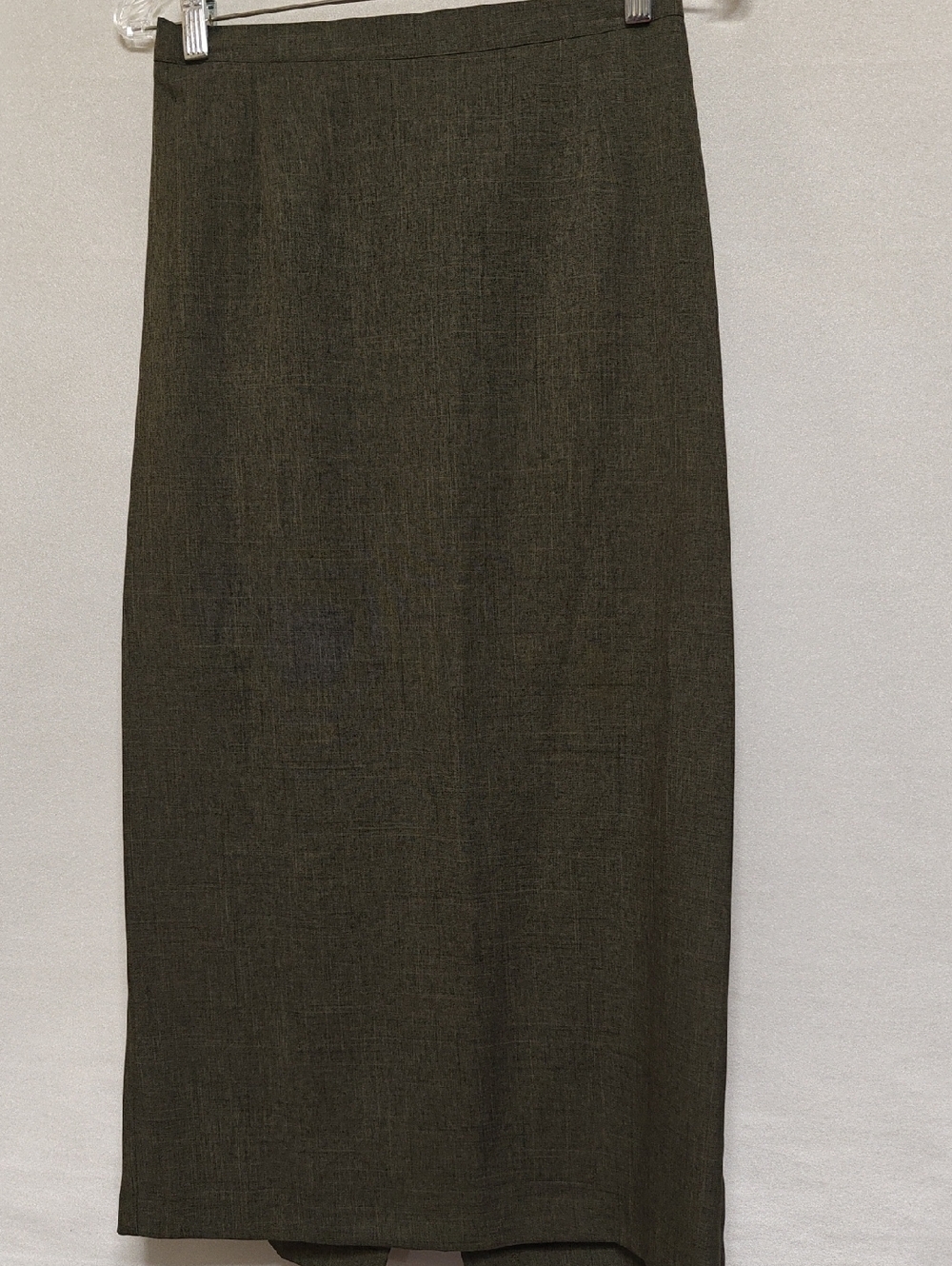 Pride & Joy Classic Olive Green Straight Midi Skirt, Size 12